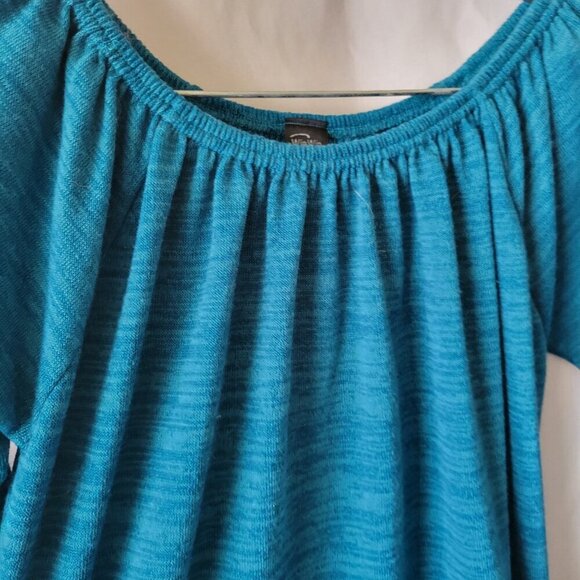 WinWin Top Double Lace teal turquoise Hippie Peasant bell slv Small Medium Y2k - Picture 4 of 8
